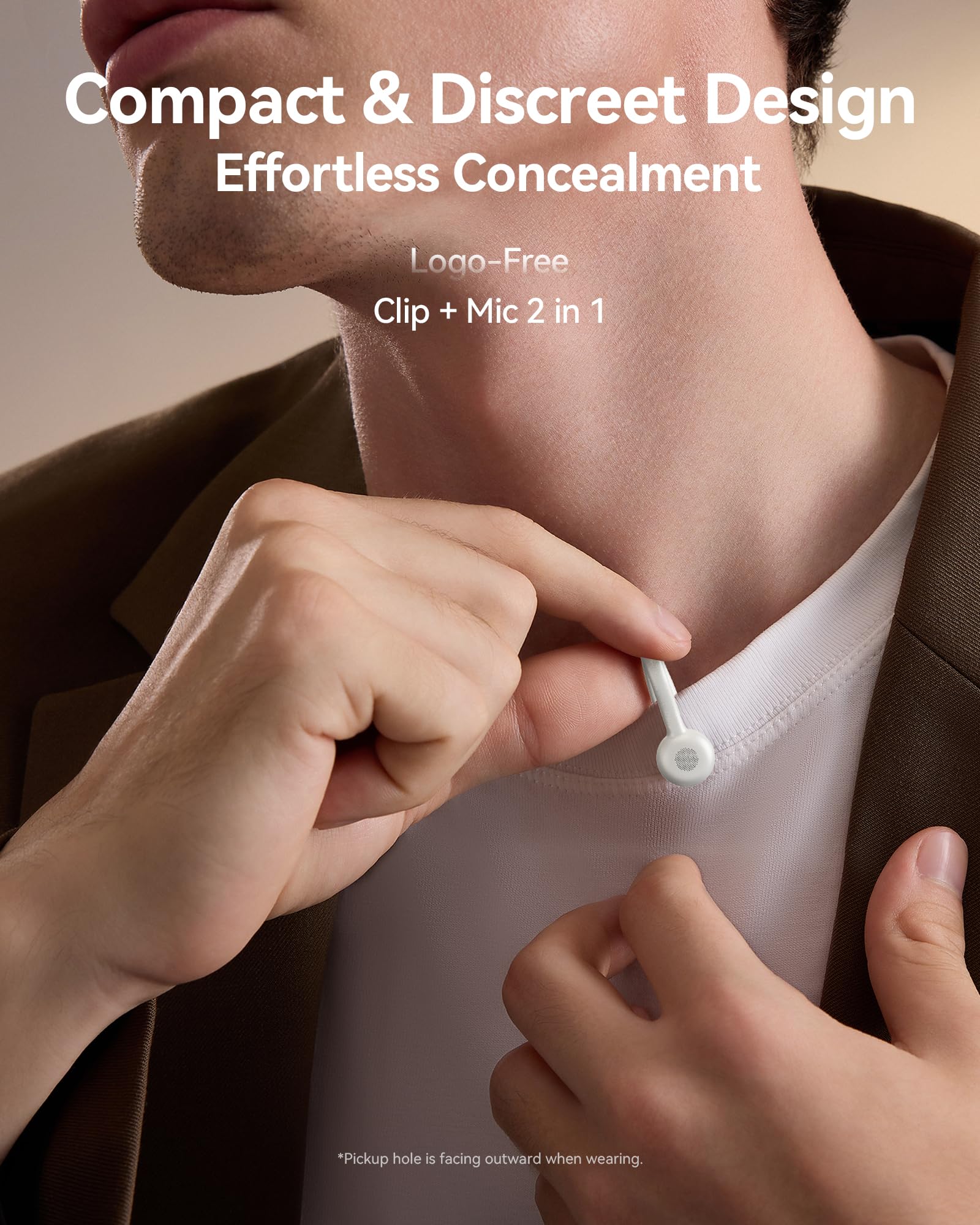 نظام ميكروفون لاسلكي ثنائي الأشخاص من هوليلاند للكاميرات والأجهزة المحمولة (2.4 جيجاهرتز، أبيض فضائي)