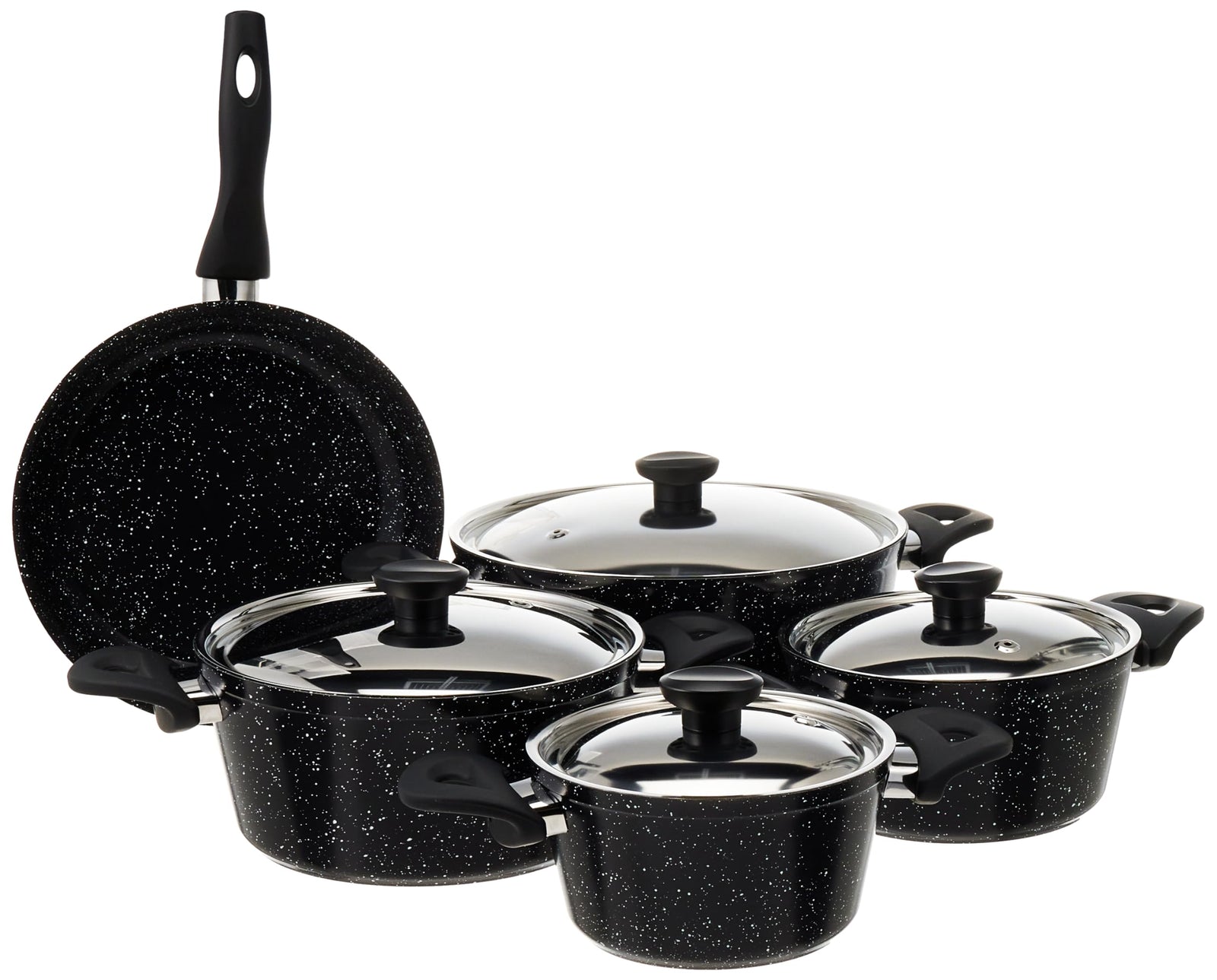 Top Chef 9-Piece Granite Cookware Set – Durable Non-Stick Design (18/20/24/28 Pots + 26 cm Frying Pan)