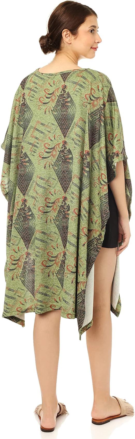 JAMILA Women's Olive Poncho - One Size