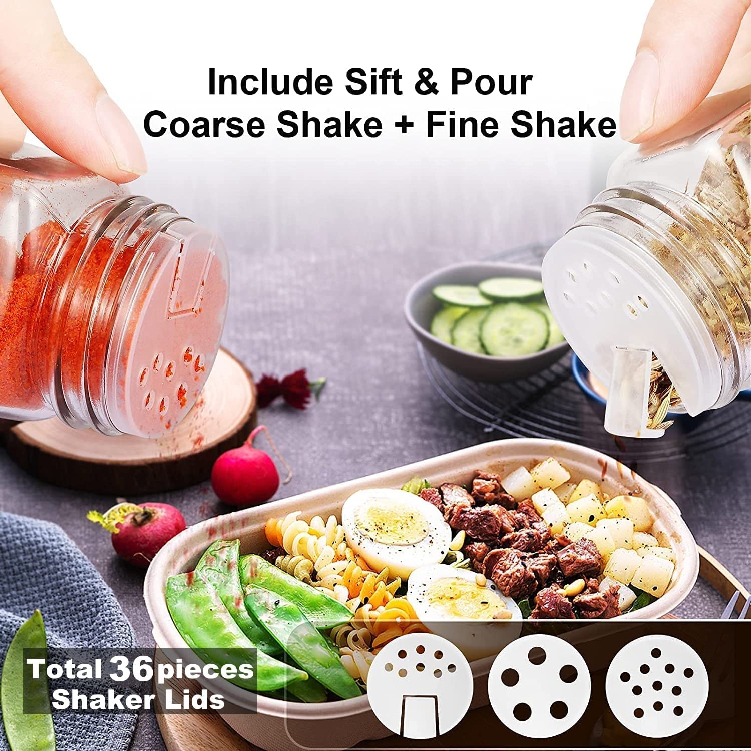 HJB VISSO 24-Piece Glass Spice Jars Set, 120ml Square Spice Containers with Labels, Shaker Lids, Bamboo Caps, Funnel, Brush & Marker Included – Safqqa Egypt