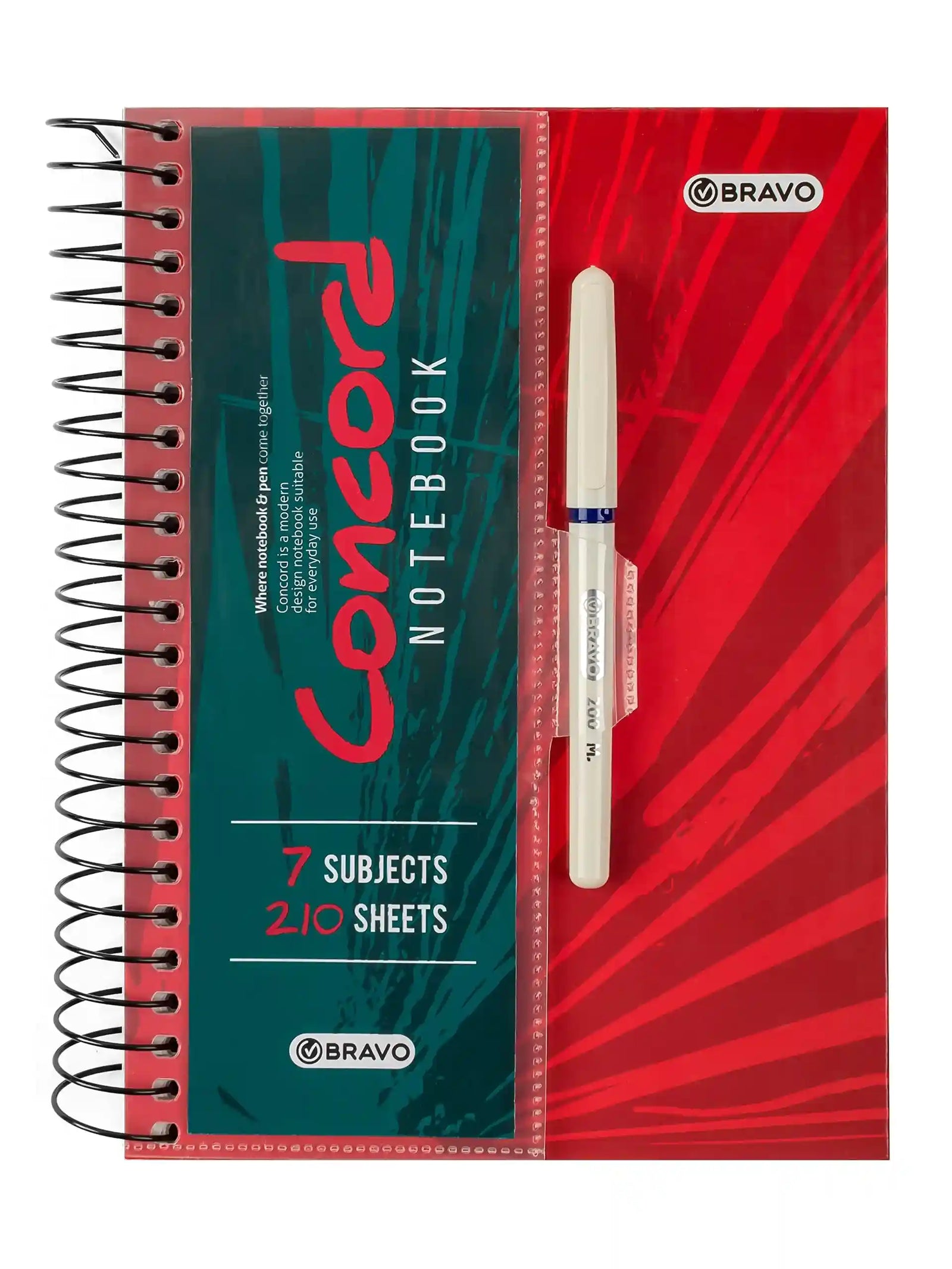 Bravo Note Book A4-210 Sheets With Free Pen -7 subjects