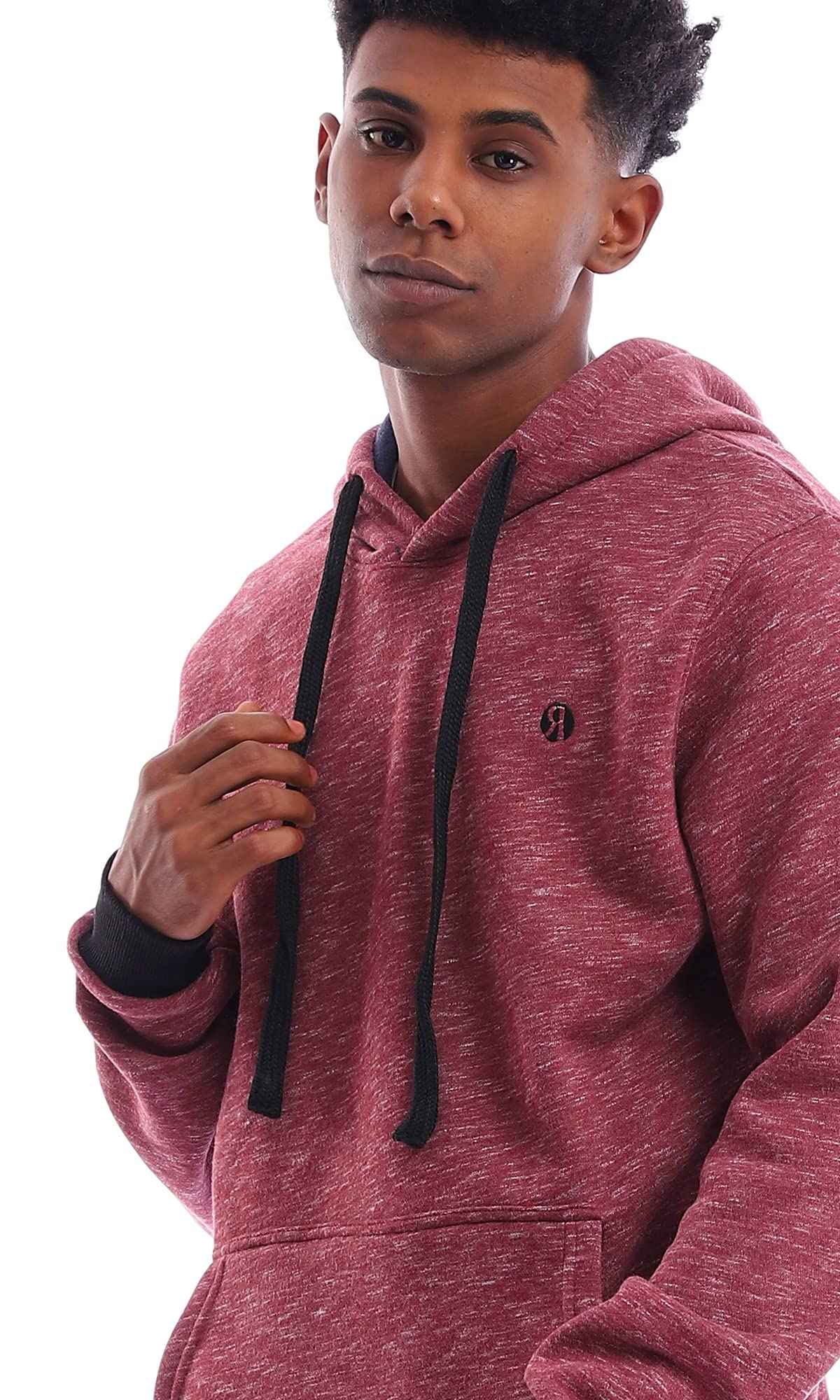 Ravin mens Ravin 96047 Slip On Heather Burgundy Hooded Neck Hoodie Sweatshirt