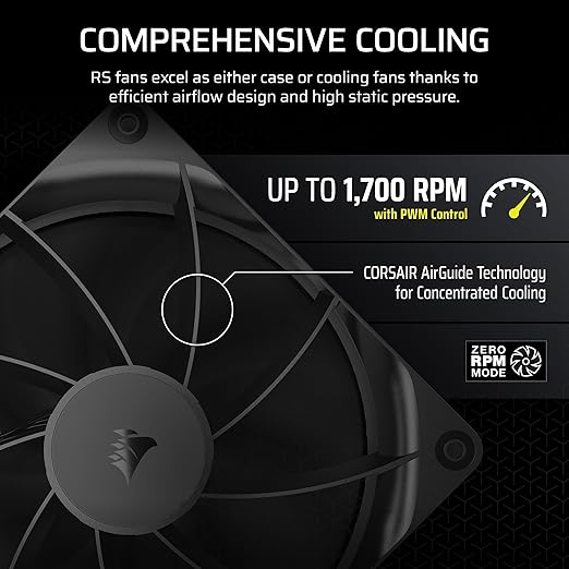 CORSAIR RS140 140mm PWM Fans Dual Pack Black – Safqqa Egypt