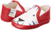 Baby Shoora Faux Leather Elastic Side Panel Slip-on Shoes for Boys - White and Red, 0-3 Months - Safqqa Egypt