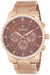Venice f5017-ipr-c stainless steel brown-dial round analog watch for men - gold