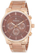 Venice f5017-ipr-c stainless steel brown-dial round analog watch for men - gold
