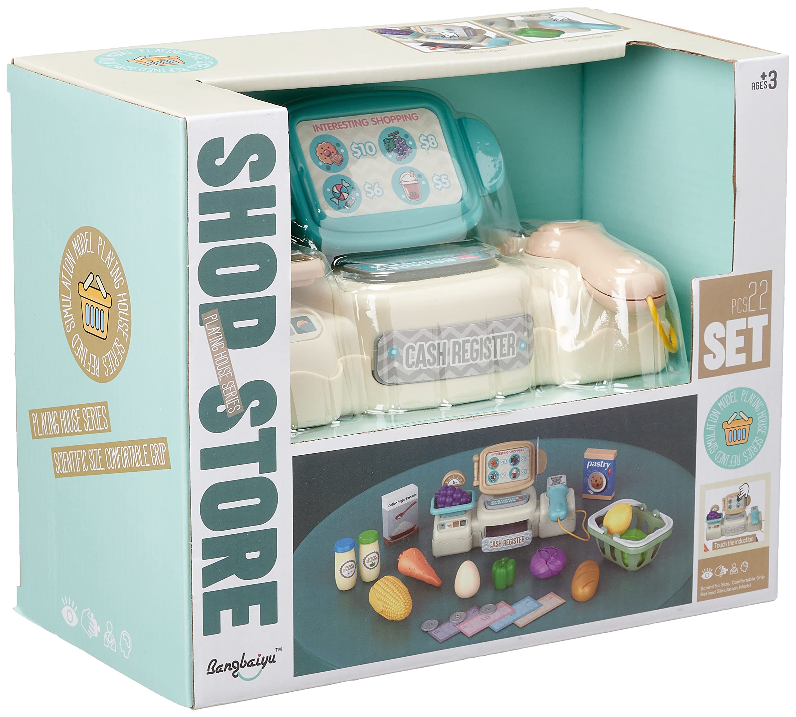 لعبة سوبر ماركت تعليمية للأطفال مع كاشير وملحقات ممتعة