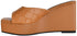 Pixi Faux Leather Square-Toe Basket-Weave Wedge Sandals For Women