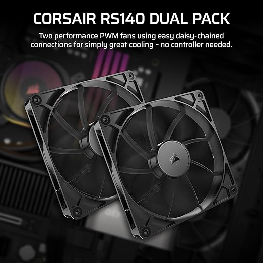 CORSAIR RS140 140mm PWM Fans Dual Pack Black