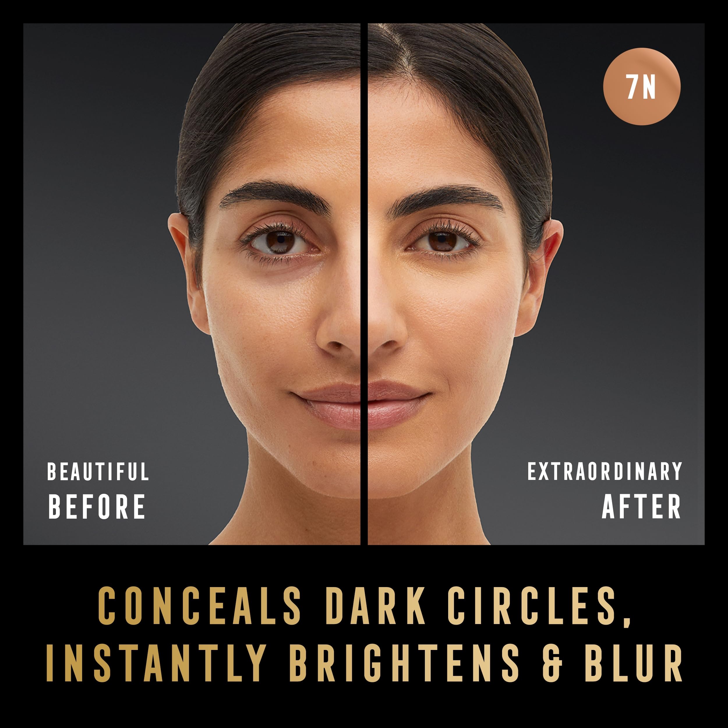 كونسيلر ومصحح توب فيس ماكس فاكتور (الدرجة 7N) يتميز بتركيبة عالية الأداء توفر تغطية مثالية ومظهرًا طبيعيًا. يساعد على إخفاء الهالات السوداء والعيوب والتصبغات مع تفتيح البشرة لمنحها مظهرًا موحدًا ونقيًا.
