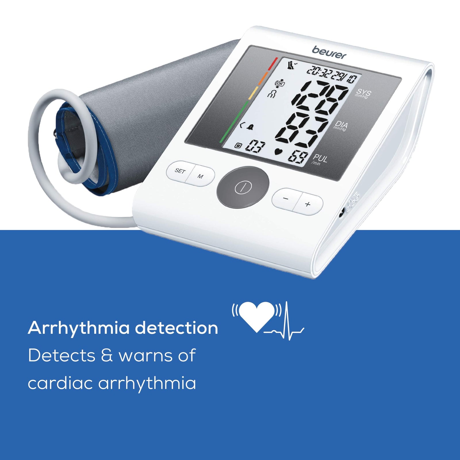 Beurer BM28 Upper Arm Blood Pressure Monitor with Patented Resting Indicator for Accuracy, Cuff Position Assistance and Colour-Coded Risk Indicator