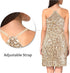 MANER Women Sequin Glitter Dress Adjustable Straps Gold Party Dress