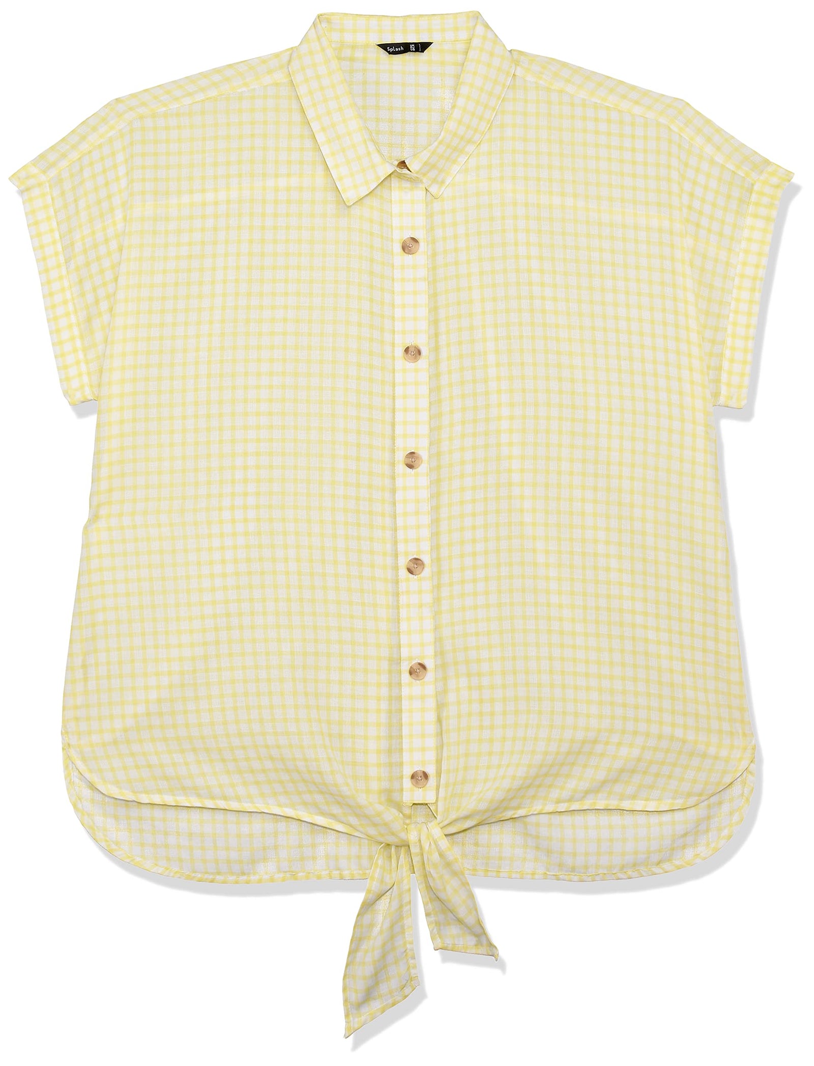 Female SP-Splash  Shirts and Blouses-7100274 LINEN TIE SH