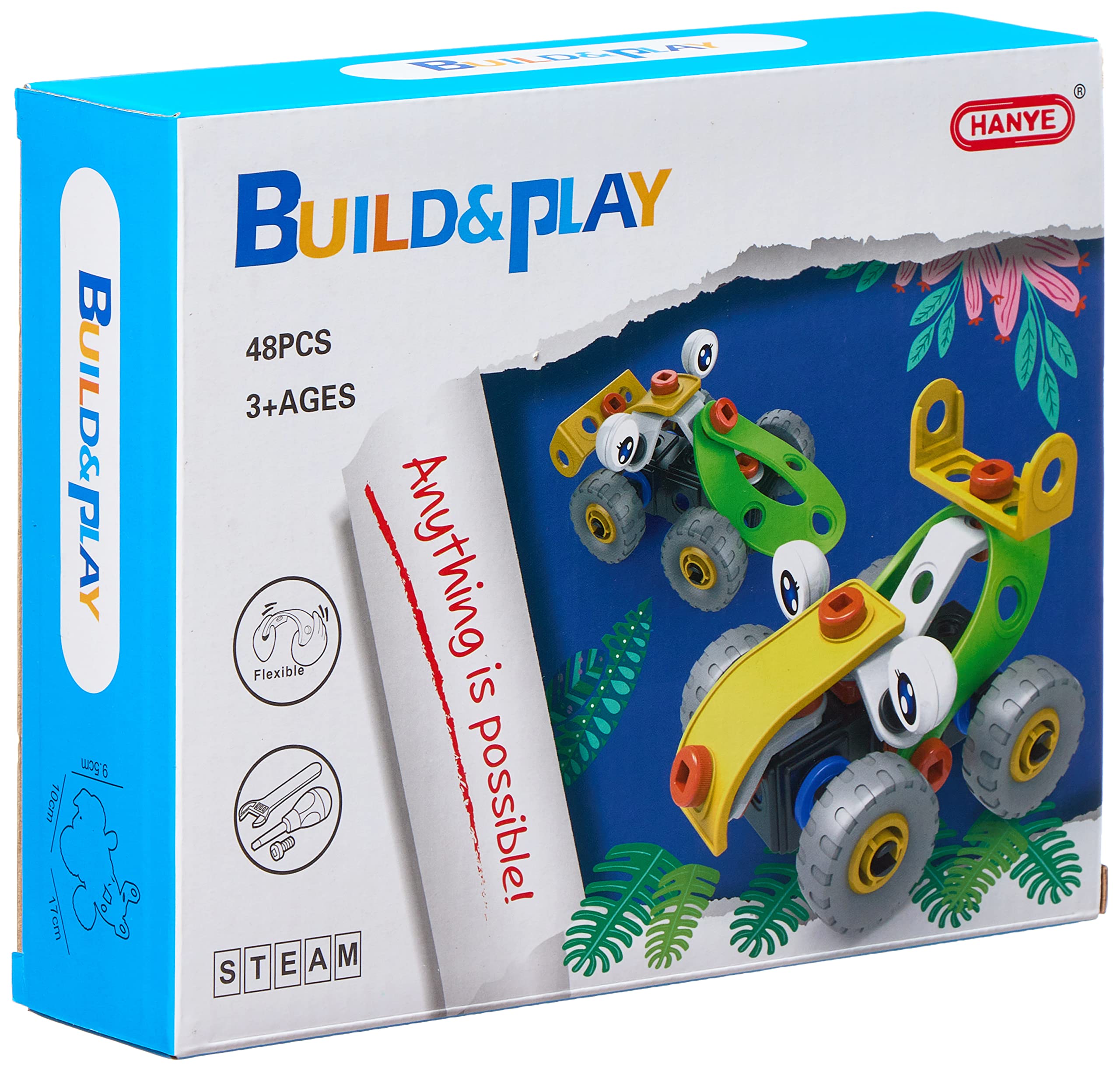 HANYE Build & Play, Multi-Color, 48 Pieces (Model j/7745)