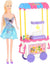 Bettina Doll with Popcorn Cart for Girls