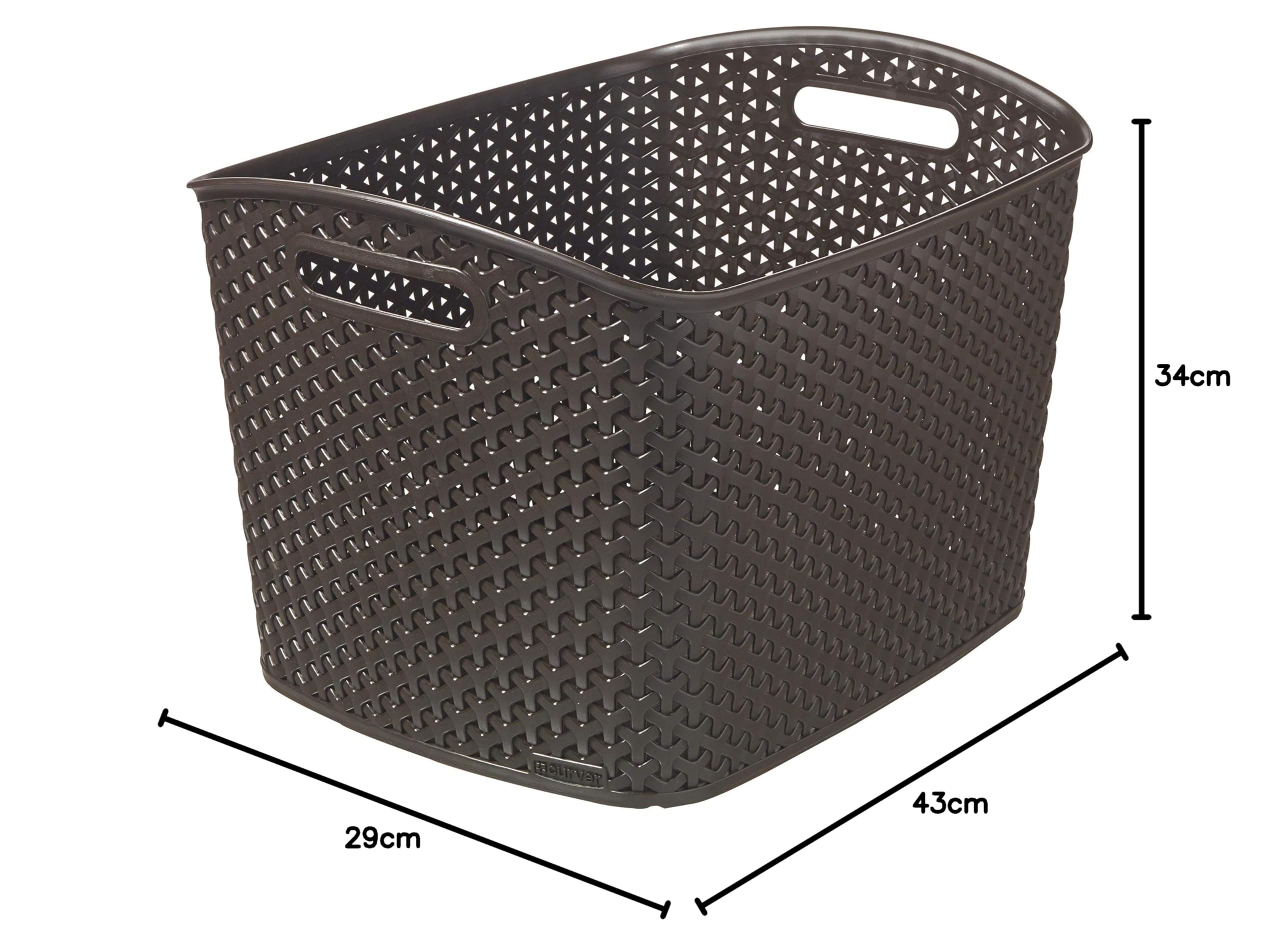 سلة ماي ستايل اميلي من كيرفر، راتان، بني داكن، 35 × 25 × 10 سم