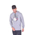 JIL Men sweatshirt cotton melton brushed grey melange printed, 3 - Safqqa Egypt