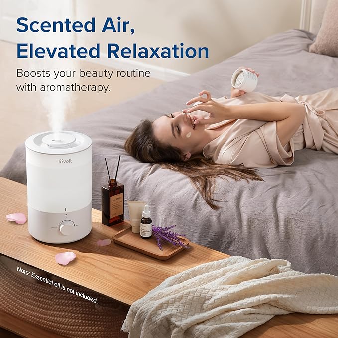 LEVOIT 3L Cool Mist Humidifier 25H Quiet 360° Bedroom Baby Room Home Use