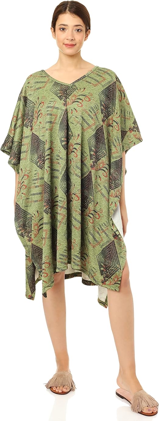 JAMILA Women's Olive Poncho - One Size