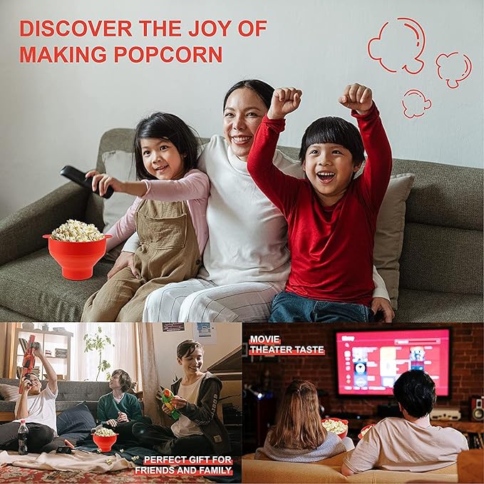 KASTWAVE Silicone Microwave Popcorn Popper Red BPA Free Collapsible – Safqqa Egypt