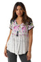 Jamila Floral Pattern Front Buttons Loose-Fit Blouse For Women M
