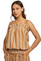 DARE Women's Sleeveless Embroidered Strap Top with Contrast Detailing