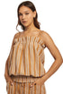 DARE Women's Sleeveless Embroidered Strap Top with Contrast Detailing