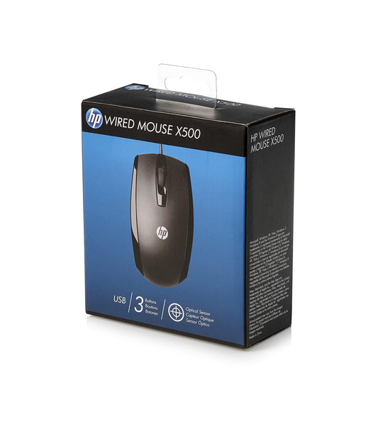 HP X500 Mouse USB Wired Gaming 3 Button Control - Black