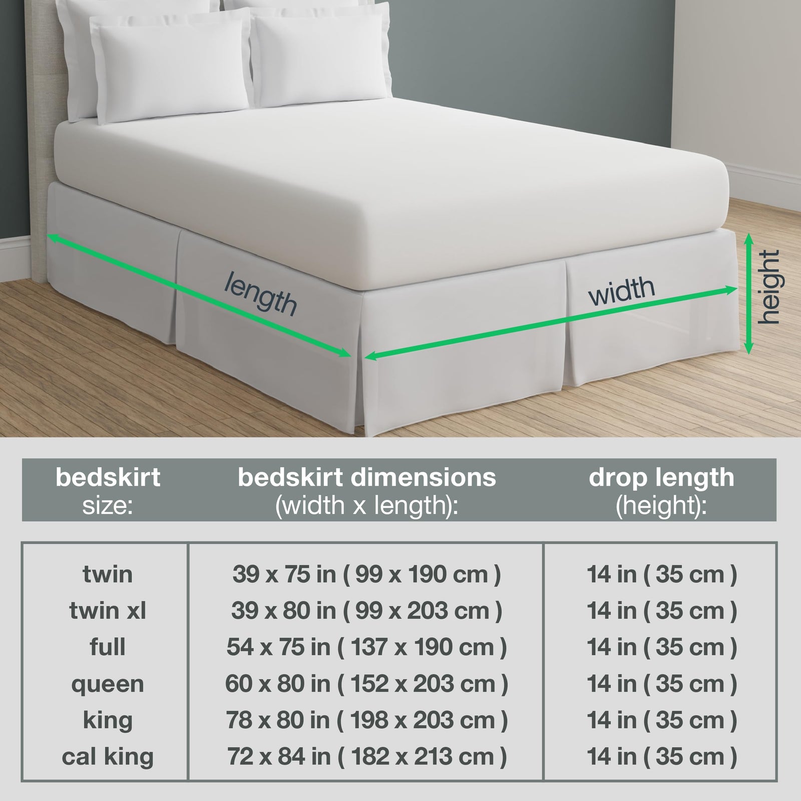 Levinsohn Lux Hotel Microfiber Bed Skirt with Elegant Tailored Design