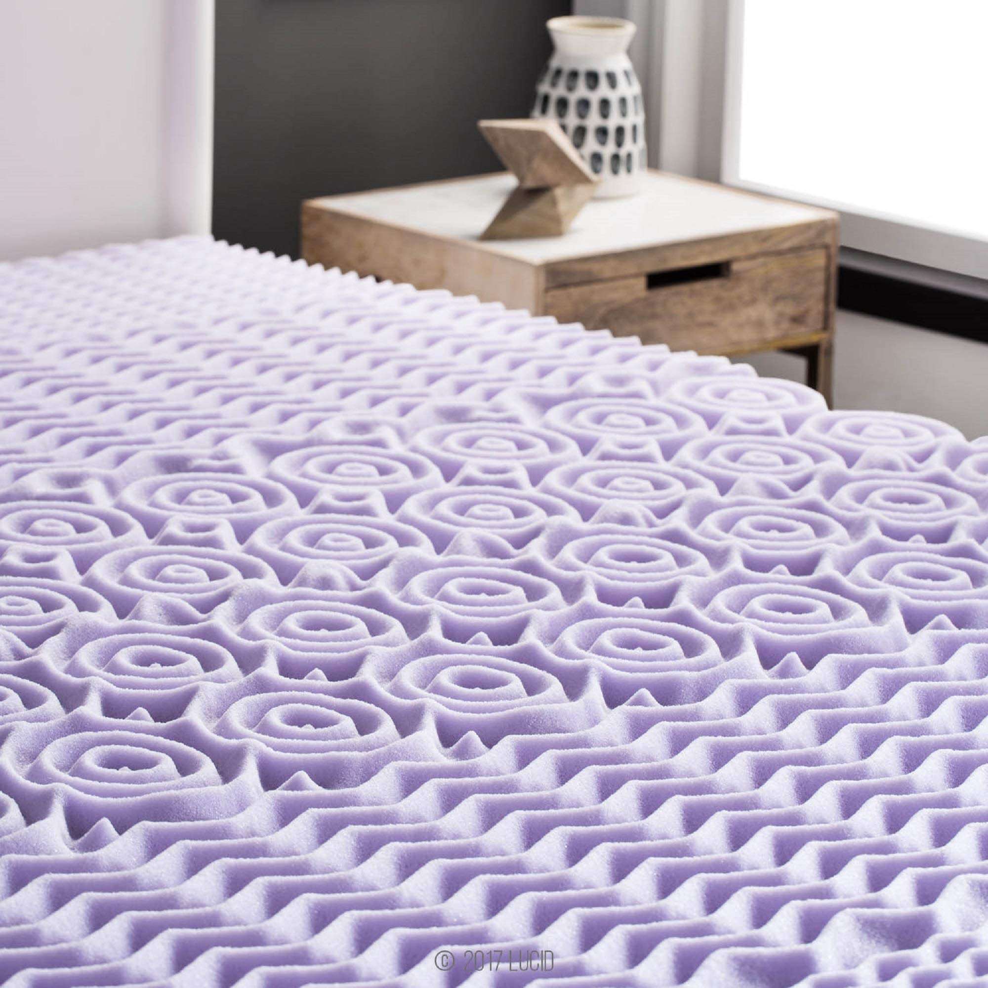 LUCID 2 Inch 5 Foam Mattress Topper Twin