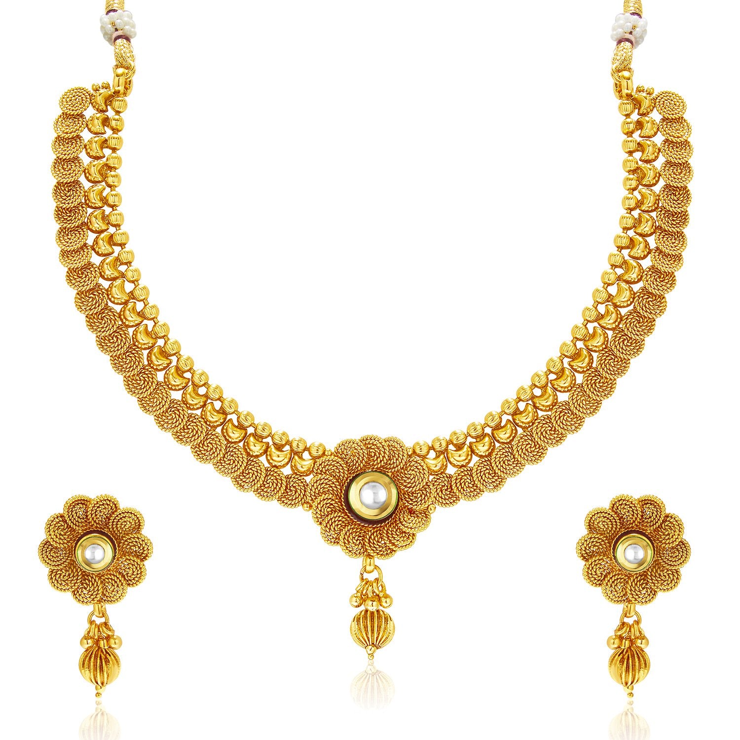 Sukkhi Jewellery Multi-String Necklace Set Combo For Women (Cb73383)