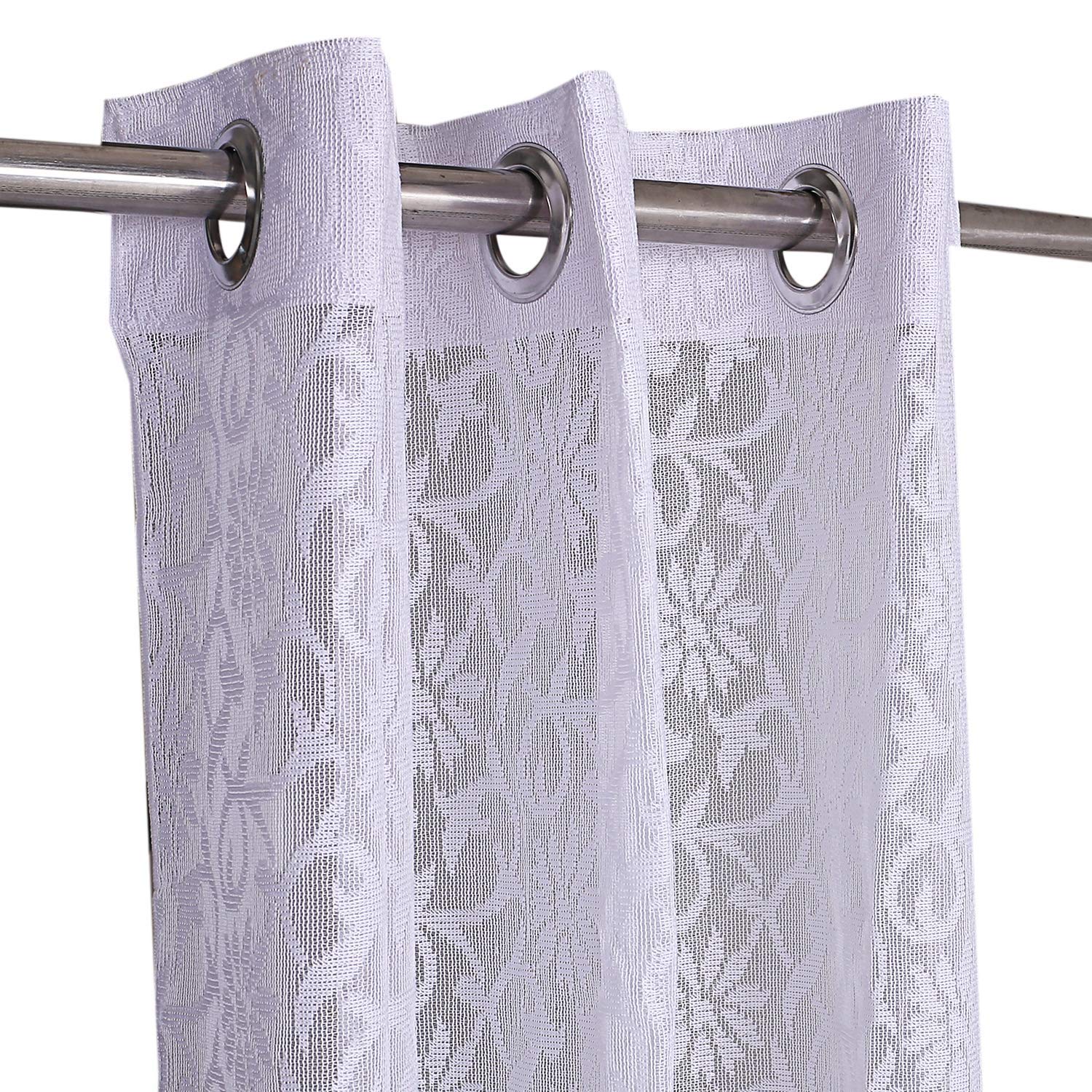Kuber Industries Cotton 2 Pieces 7 Feet Eyelet Door Curtain