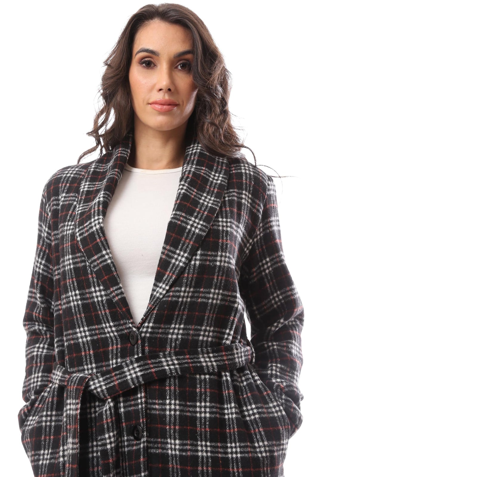 Andora Womens Patterned Comfy 36W24W30304 Modern Wool Coat - Safqqa Egypt