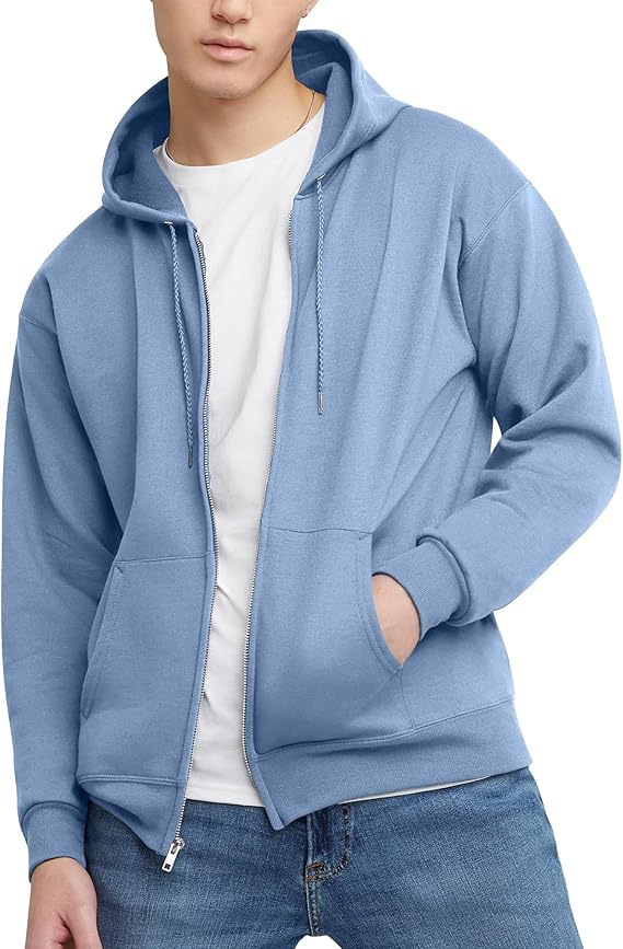 Hanes Men's Casual Jacket Light Blue