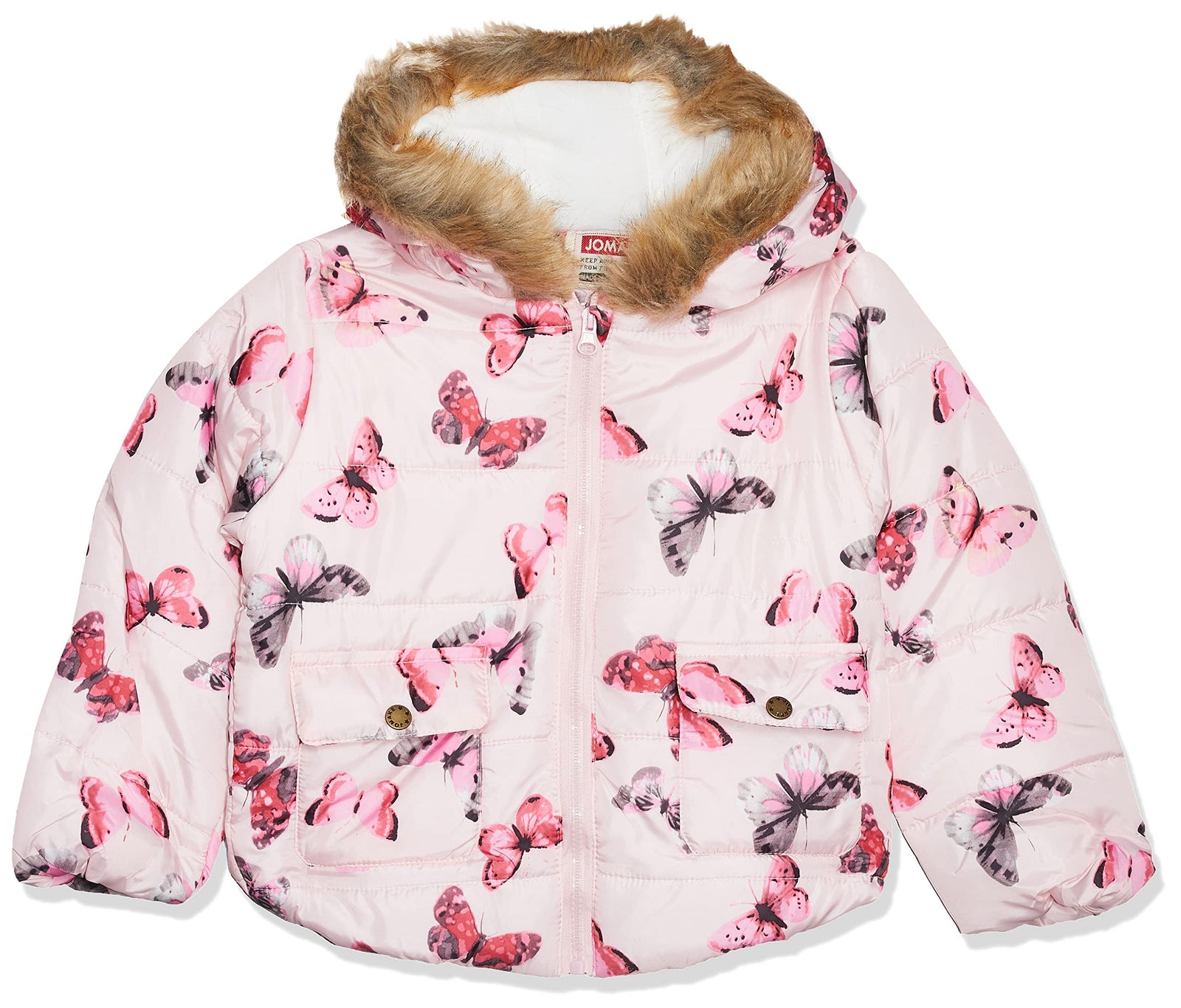 Mix & Max Baby Girls Jacket Printed butterflys Baby and Toddler Down Alternative Jacket