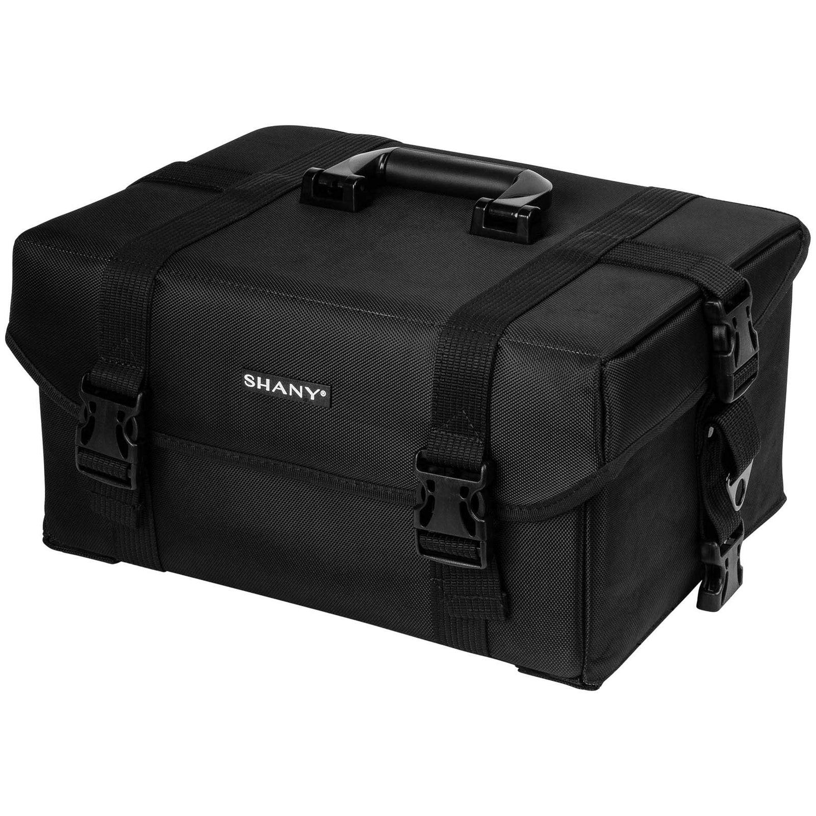 Shany Soft MakEUp Artist Rolling Trolley Cosmetic Case With Free Set Of Mesh Bags - Jet Black