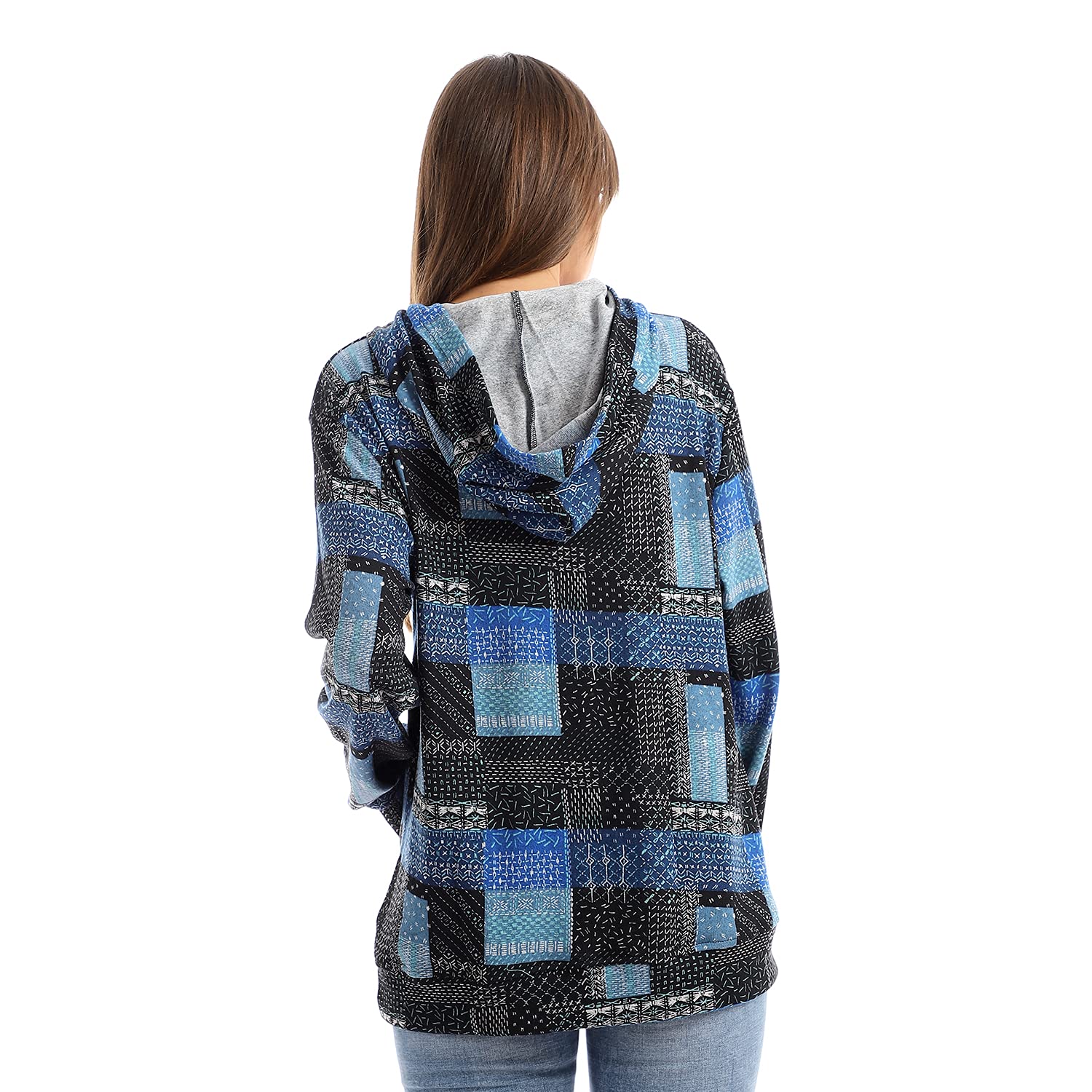 هودي كادي للنساء مطبوع بتصميم واسع يجمع بين الراحة اليومية والأناقة العصرية. مصنوع من قماش ناعم وقابل للتنفس،