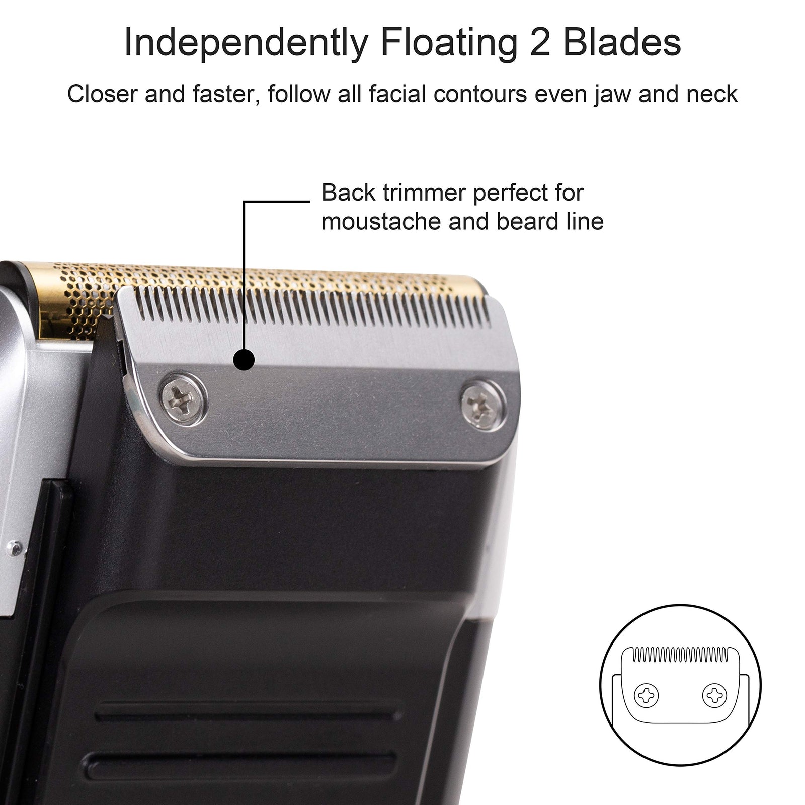 Kemei Foil Shavers for Men Electric Razor with Bald Trimming Cordless Electric Shavers with LED Display 2 in 1