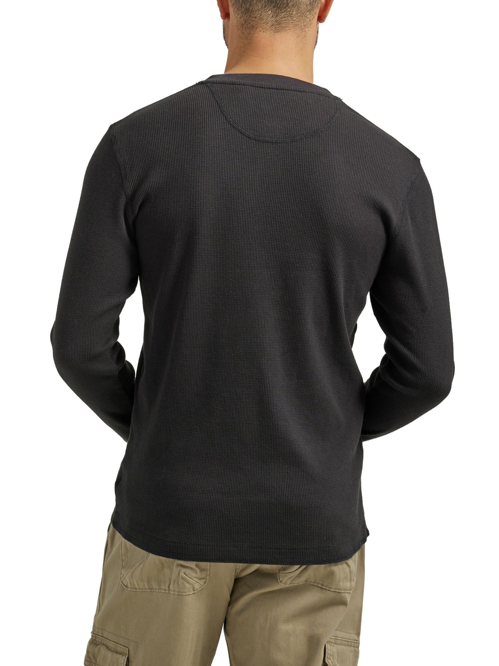 Wrangler Authentics Men's Long Sleeve Waffle Henley,