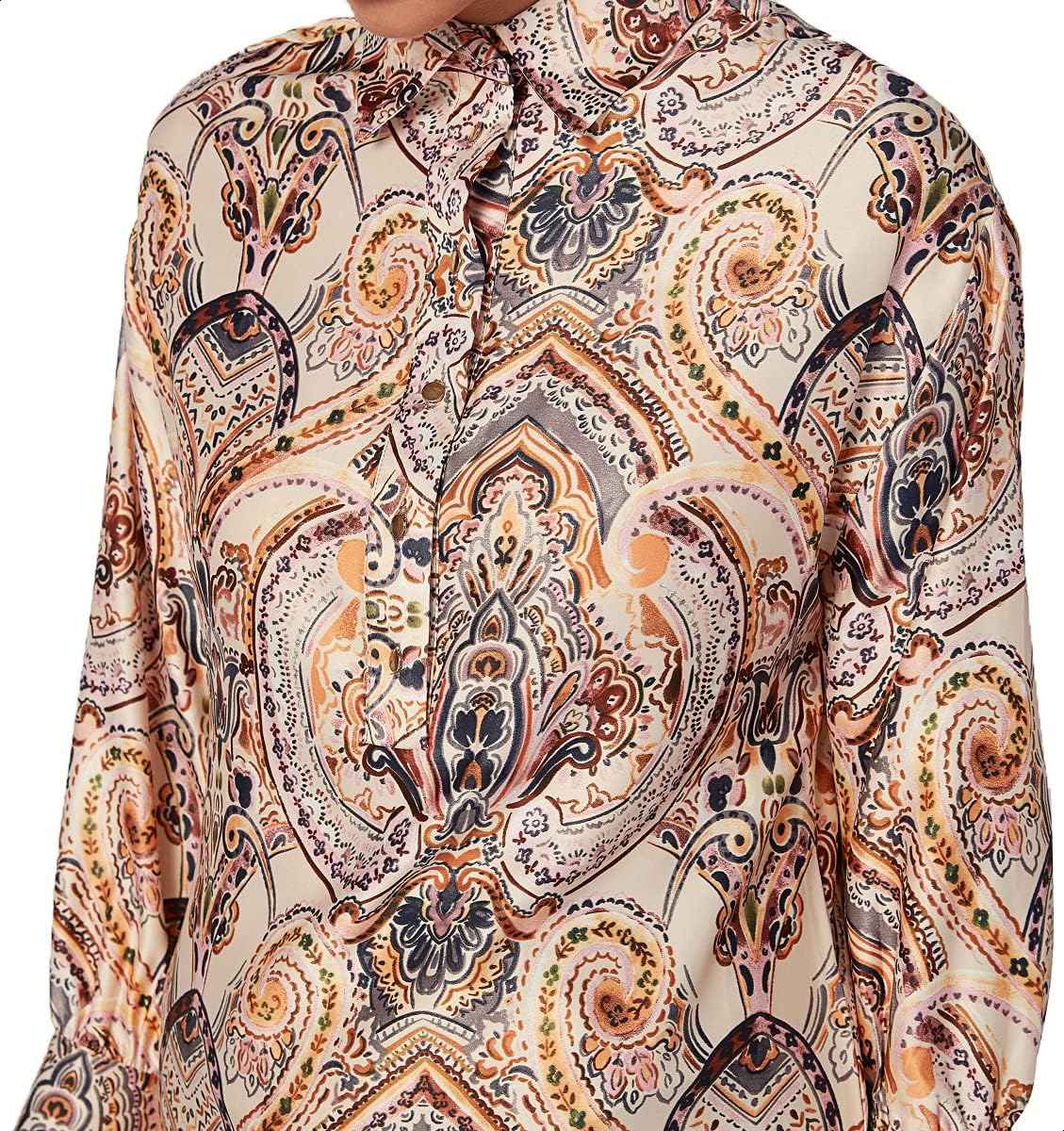 Splash Patterned Long SLeeves Blouses For Women - Safqqa Egypt