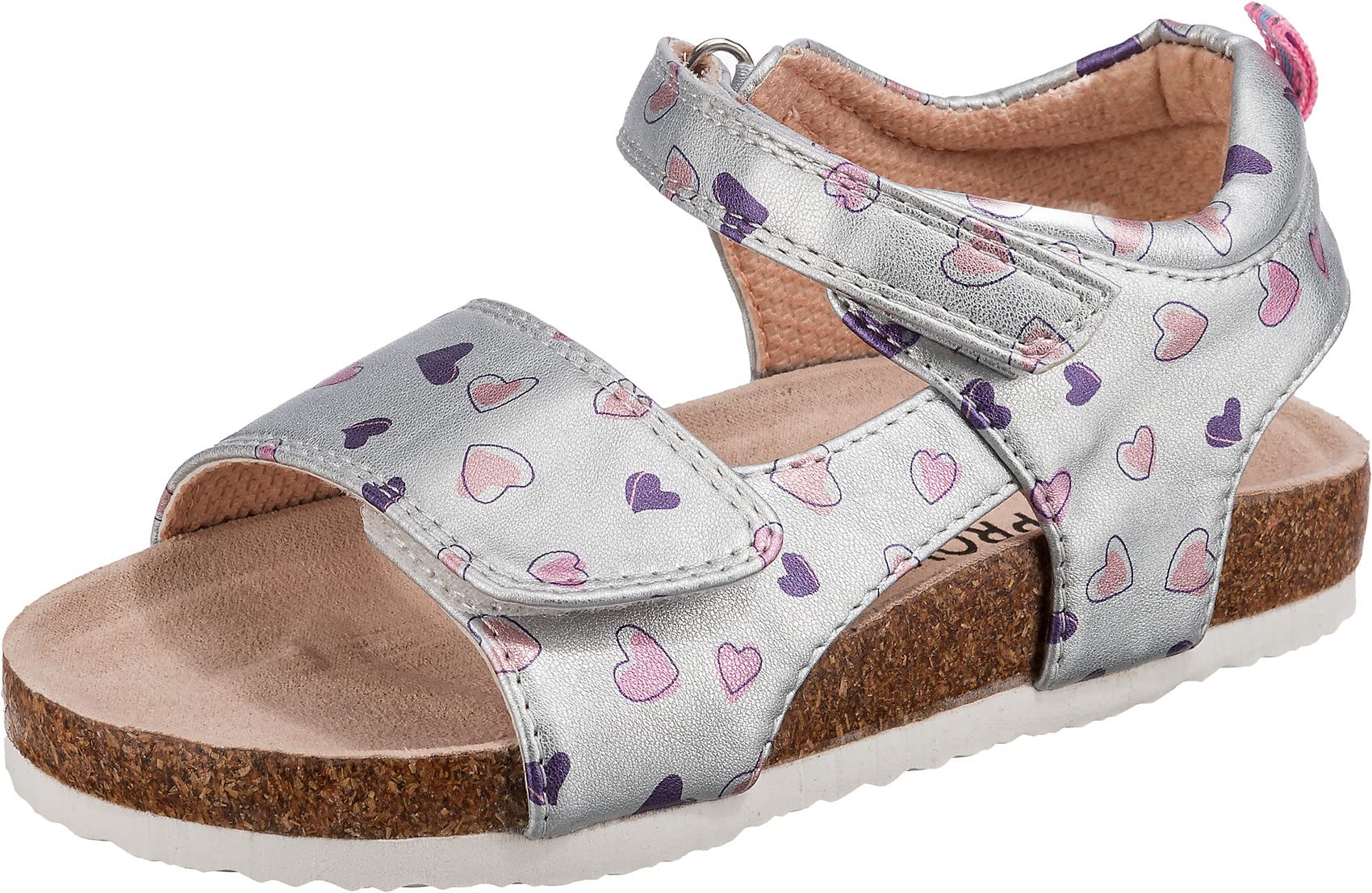 Sprox Polyurethane Velcro Strap Open Toe Sandal printed Hearts for