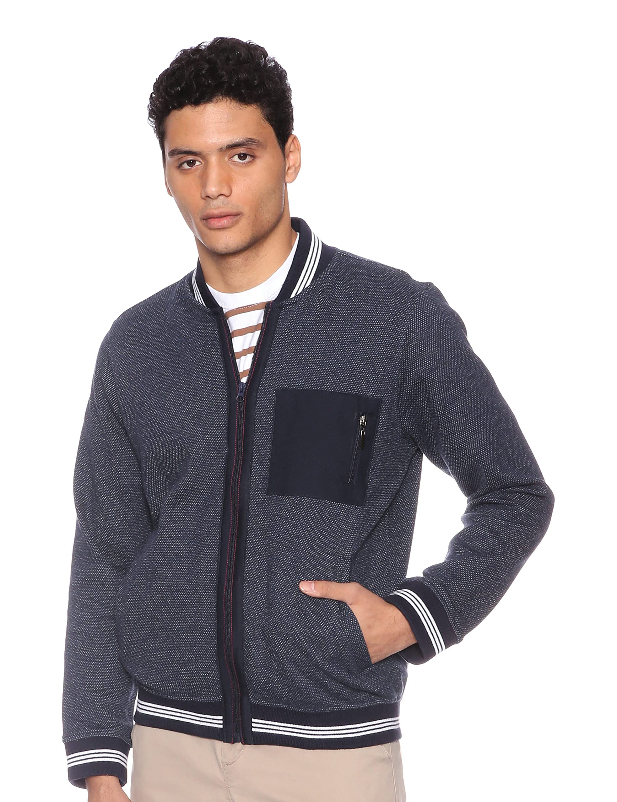 Bardis Wear men`s Cardigan Sweater , jaquard Navy, M - Safqqa