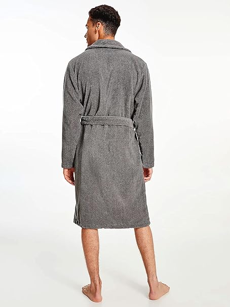 Tommy Hilfiger Men Robe Grey Bathrobe Comfort Wear – Safqqa Egypt