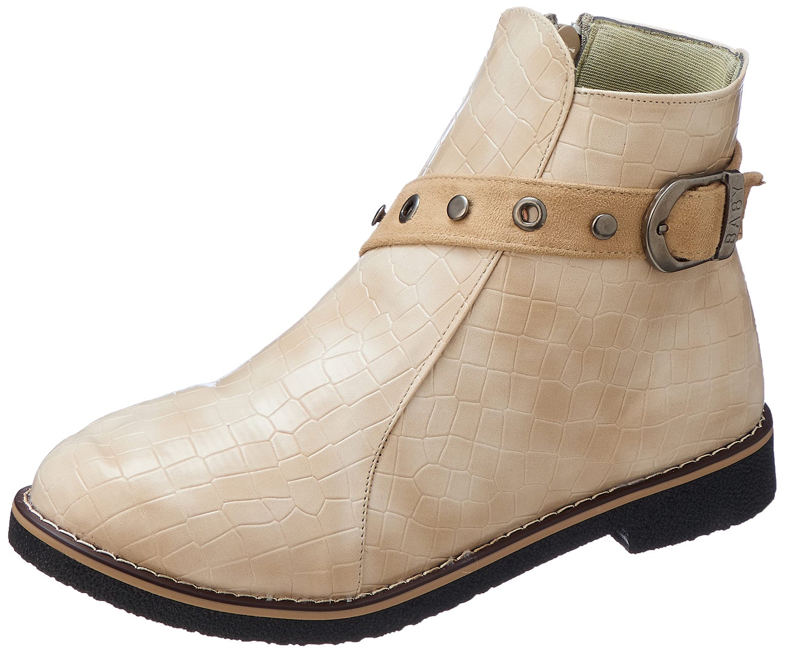 ELBARAEM Boot -rubber sole -beige croco print - Safqqa Egypt