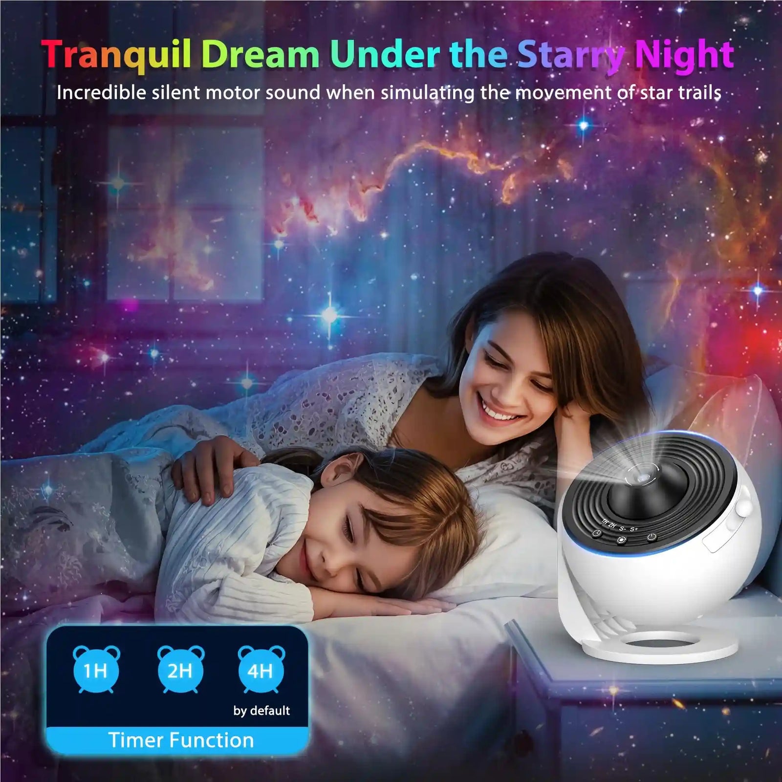 FlyEagle Galaxy Projector for Bedroom, HD Image Star Projector Galaxy Light Adjustable Knob, 13 Film Discs Planetarium Projector, 360° Rotating 1/2h Timer Simple 3-Button Control Projector for Kids - Safqqa Egypt