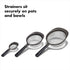 OXO 3-Piece Strainer Set Black Kitchen Colander Set