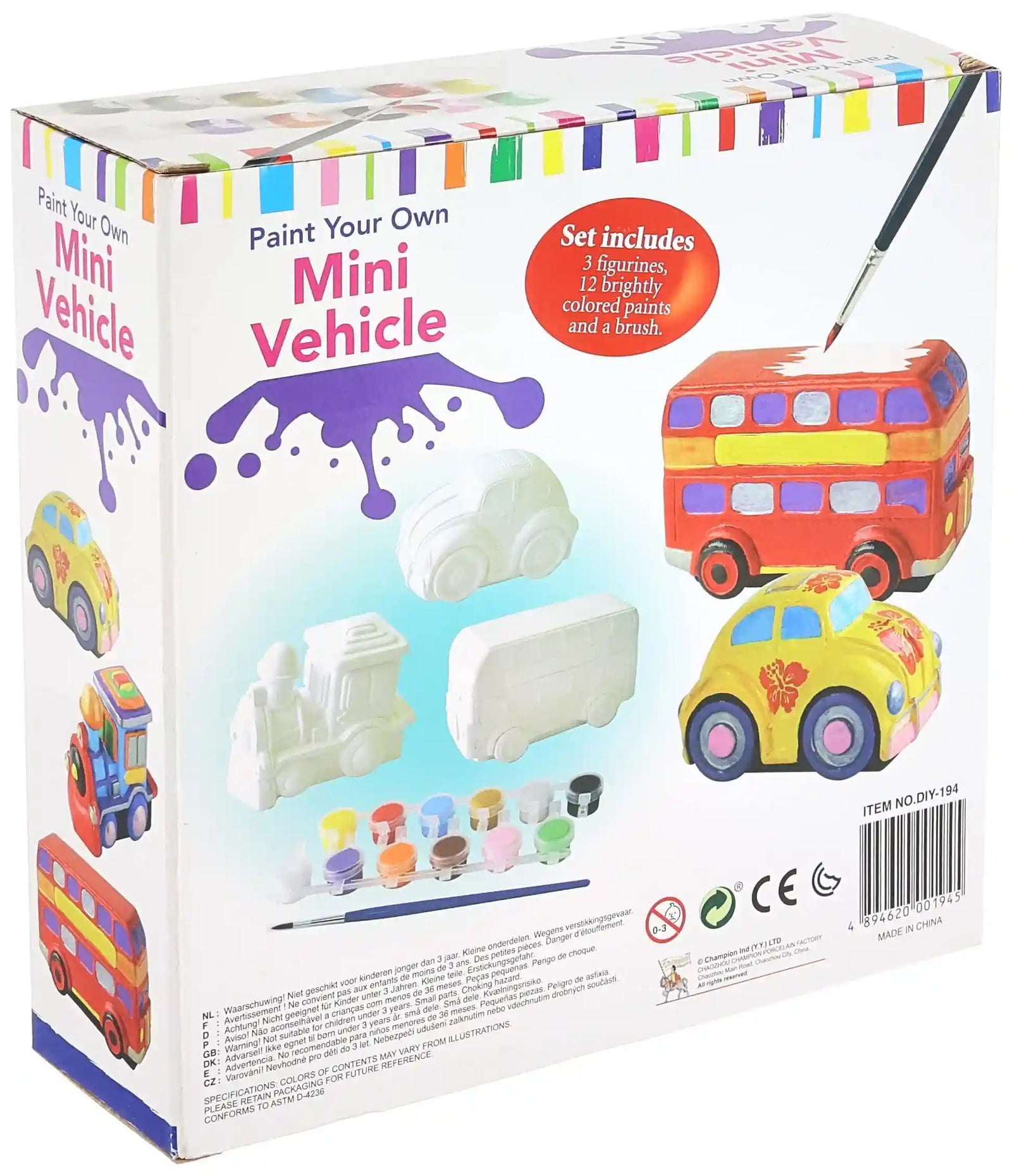 Champion DIY-194 Paint Your Own Mini Vehicle - 4 Pieces - Safqqa Egypt