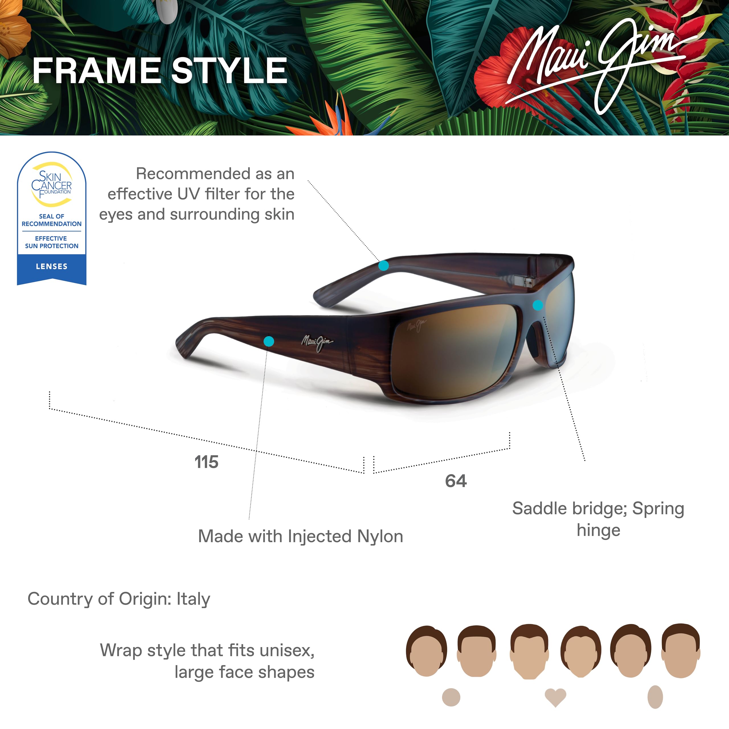 نظارات شمس ماوي جيم للرجال تجمع بين أحدث تقنيات العدسات والتصميم العصري لحماية العينين مع تحسين وضوح الرؤية. تتميز بعدسات مستقطبة تقلل من الوهج وتحسن تباين الألوان