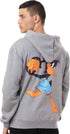 سويت شيرت بغطاء رأس رمادي داكن بطبعة "Duffy Duck" من Ravin للرجال، 96452 