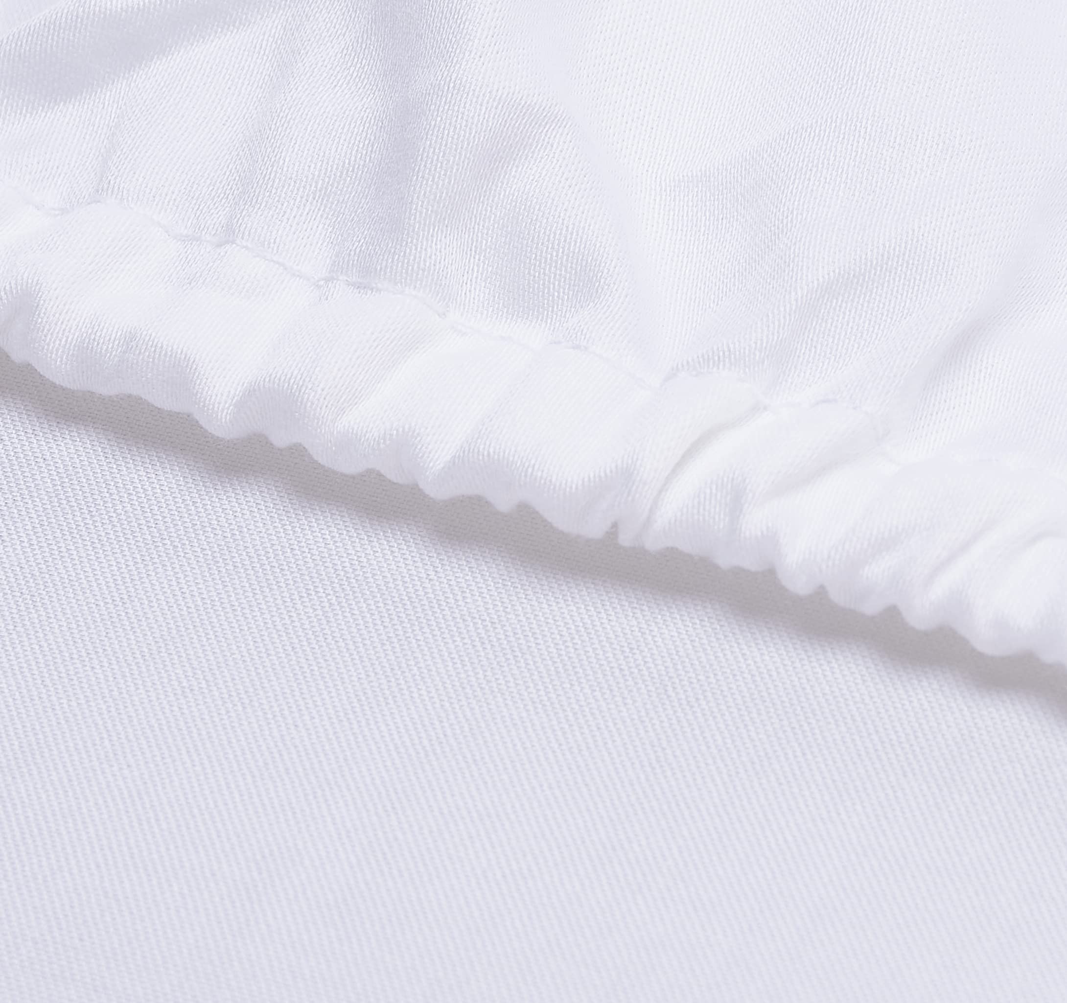 nit EveryDay Fitted Sheet White Bed Linen Plain Cotton Rich 100% Egyptian Cotton